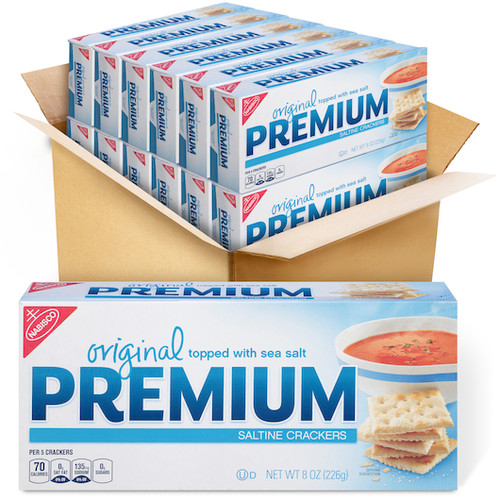 Premium Nabisco Saltine Crackers, 8 Ounces, 12 Per Case
